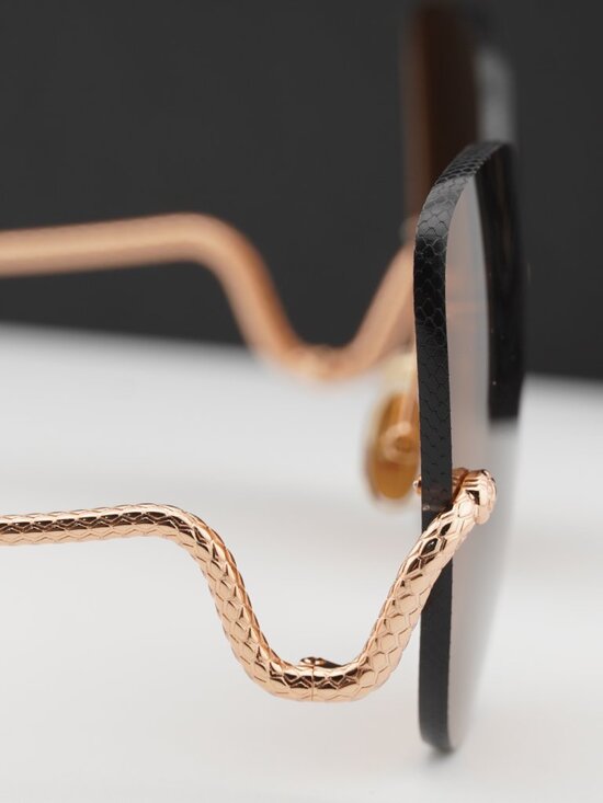 Roberto Cavalli SRC062 8FCX Butterfly Sunglasses - Gold / Brown main image 4